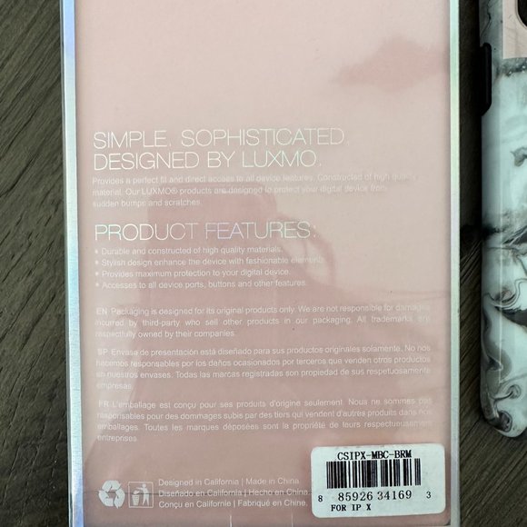 LUXMO Premium MARBLICIOUS Marble Shine Design UV Coated TPU CASE for iPhone X - Picture 4 of 4